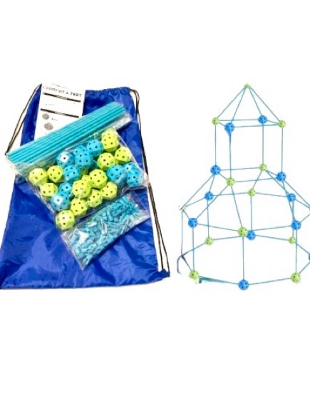 MinnARK Sports STEM Construct-a-FORT 85-Piece Building Play Set & Storage Bag
